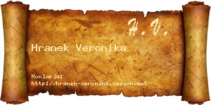 Hranek Veronika névjegykártya